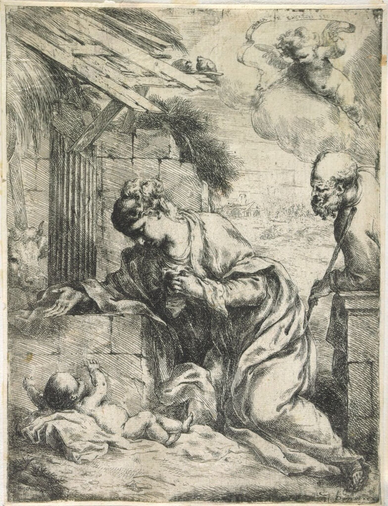 The Virgin Adoring The Christ Child With Saint Joseph