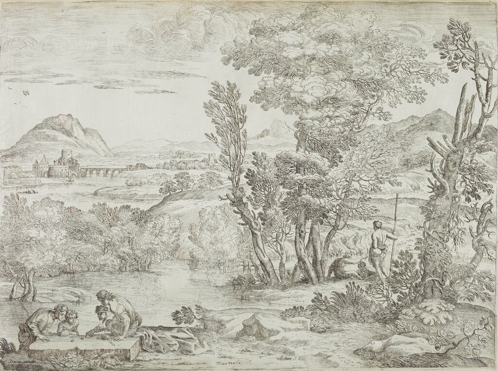 Landscape With Four Dice Players