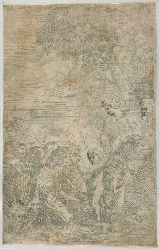 The Infant Christ Adored By Two Angels