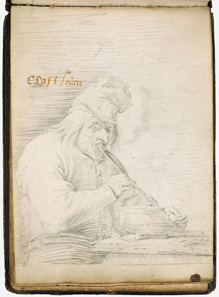 Blank Page; Verso: Peasant Smoking