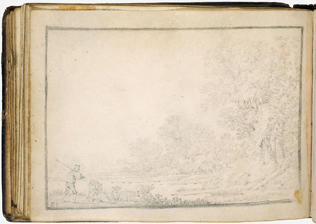 Illegible Sketch; Verso: Landscape With A Shepherd And His Flock