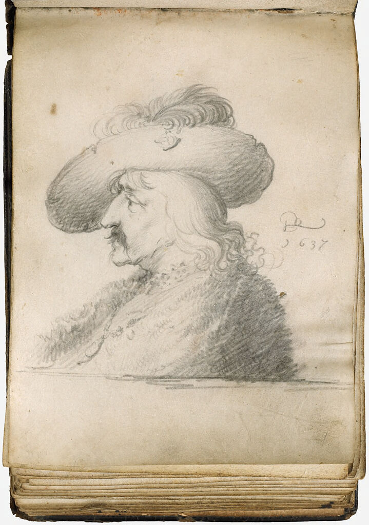 Blank Page; Verso: Man Wearing A Hat
