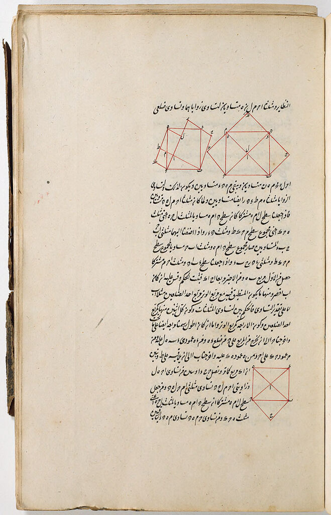 Variations Of The Pythagorean Theorem (Recto And Verso), Folio 25 From A Manuscript Of Tahrir Uqlidis By Nasir Al-Din Tusi