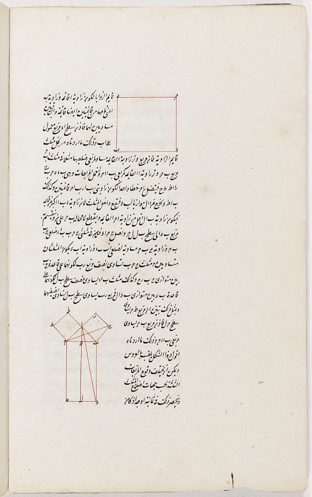 Pythagorean Theorem (Verso), Folio 19 From A Manuscript Of Tahrir Uqlidis By Nasir Al-Din Tusi