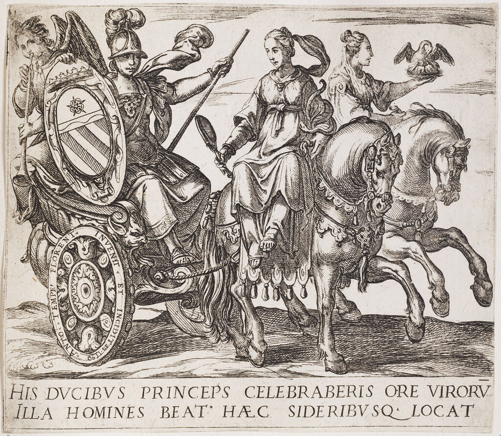 Frontispiece With Minerva In A Chariot