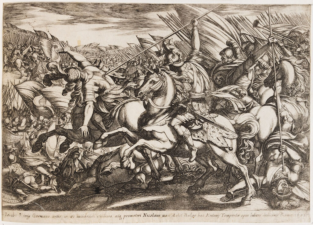Cavalry Attack, With Two Men Speared