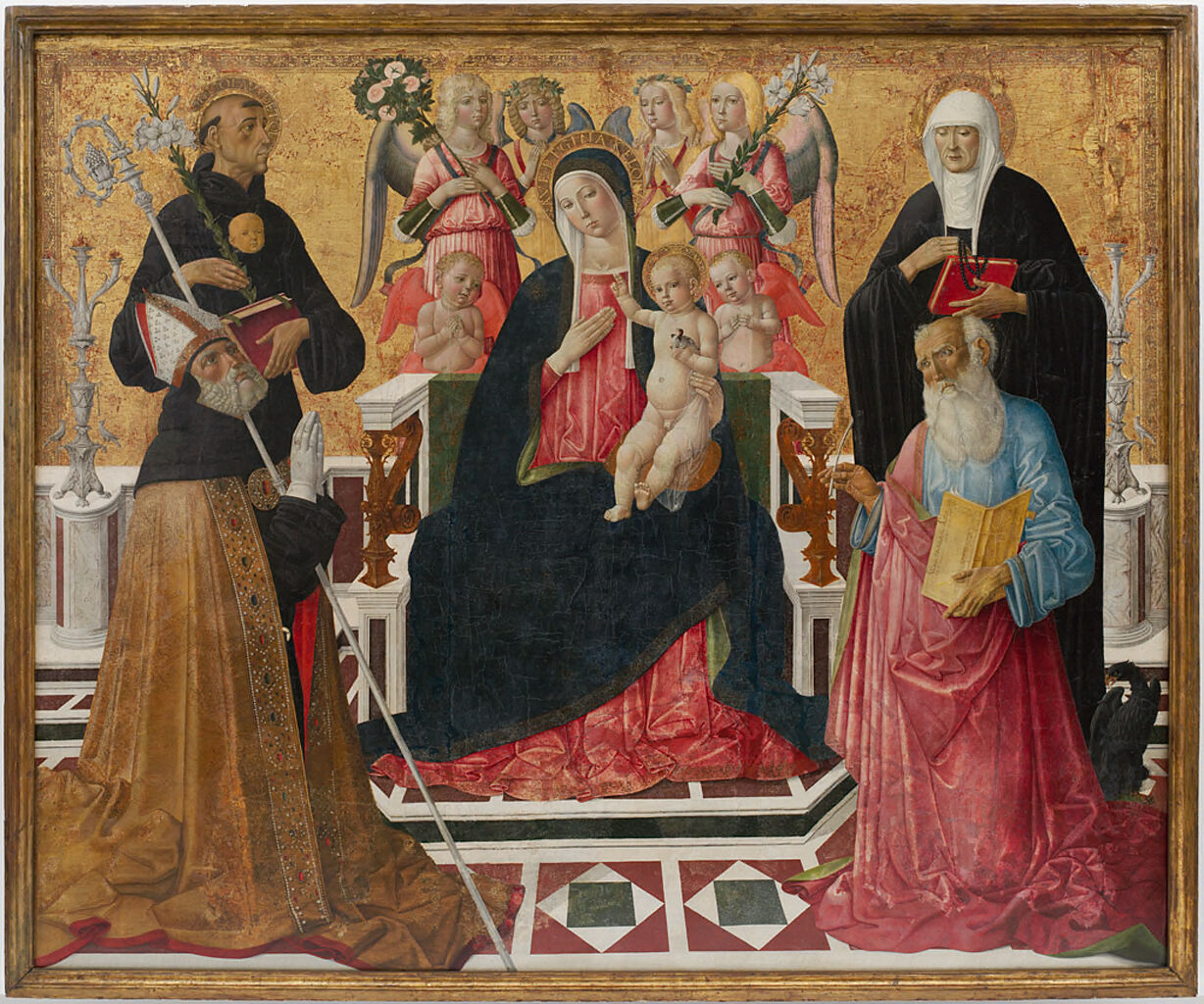 Madonna And Child With Saints Nicholas Of Tolentino, Monica, Augustine, And John The Evangelist