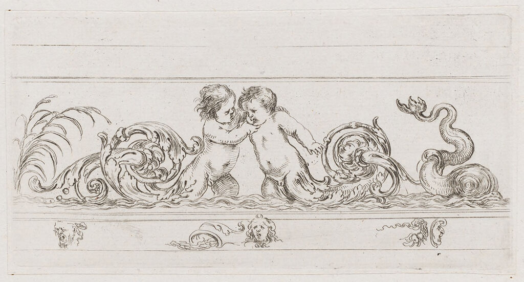 Frieze With Two Putti And A Dolphin