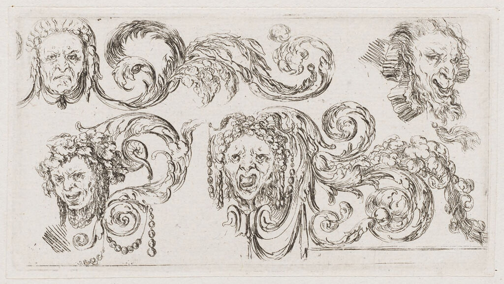 Grotesques, Including The Head Of A Man Wearing A Wig