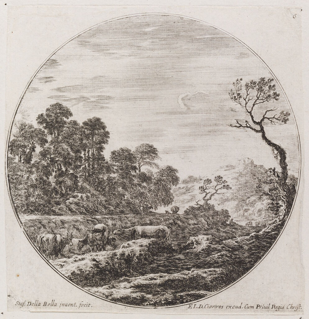 Landscape With Cattle In A Ravine