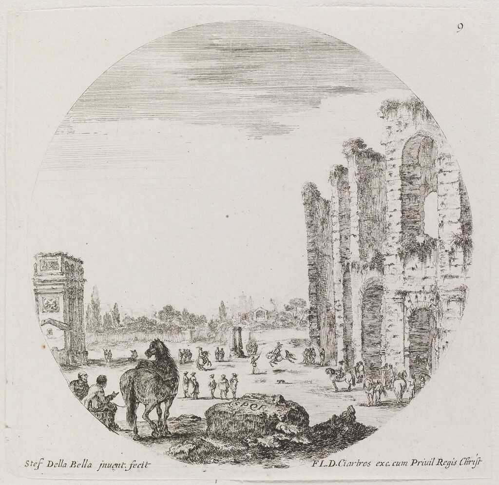 Landscape With The Colosseum And The Arch Of Constantine, A Horse In The Foreground