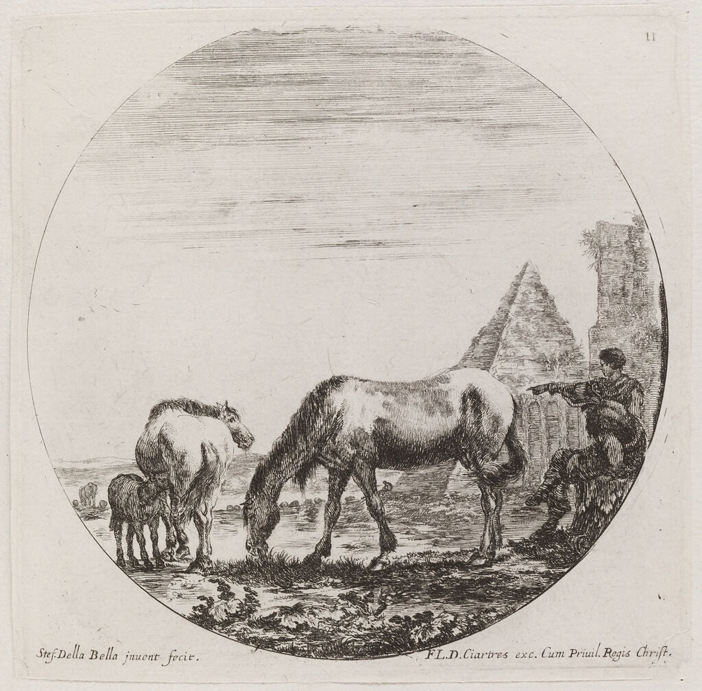 Landscape With Horses And The Pyramid Of Cestius