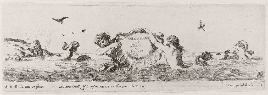 Titlepage: A Triton And A Nereid Holding An Inscribed Shell