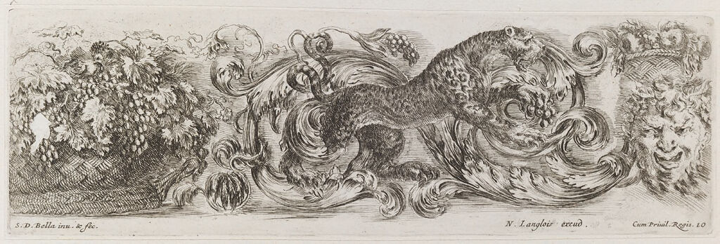 A Leopard, Grapevines, And A Satyr's Head