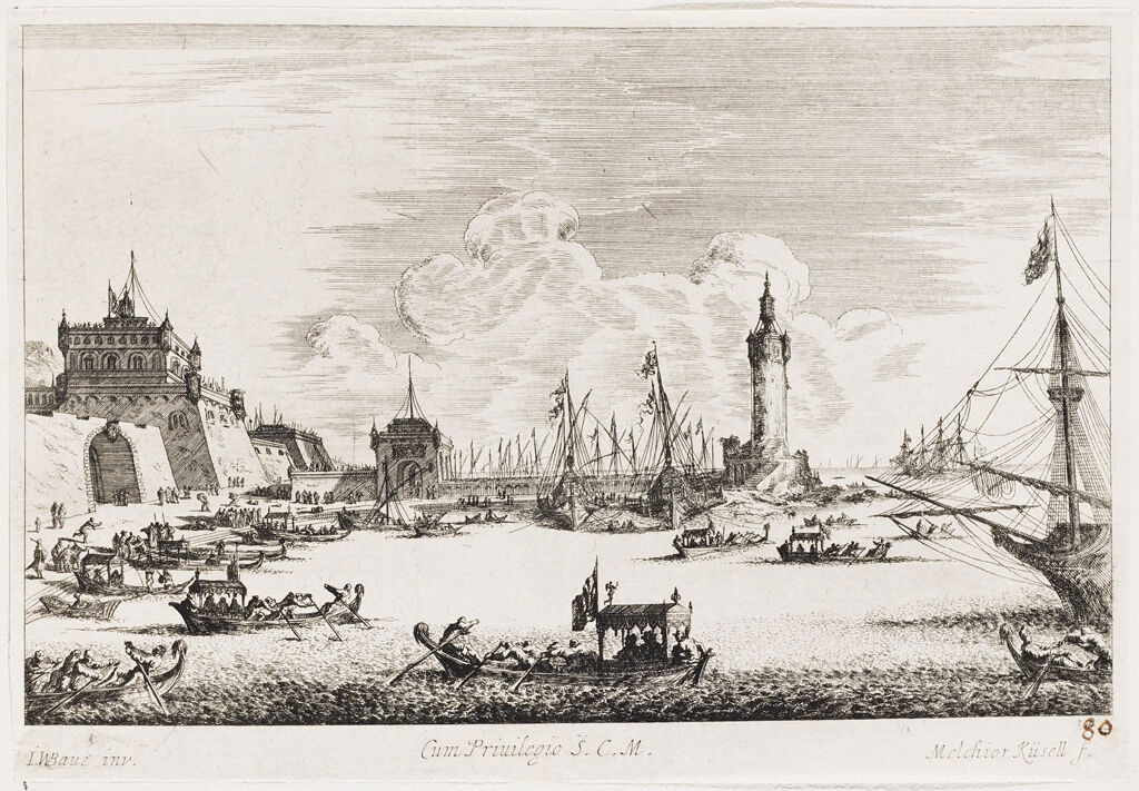 Port Scene In Naples With The Castel Nuovo