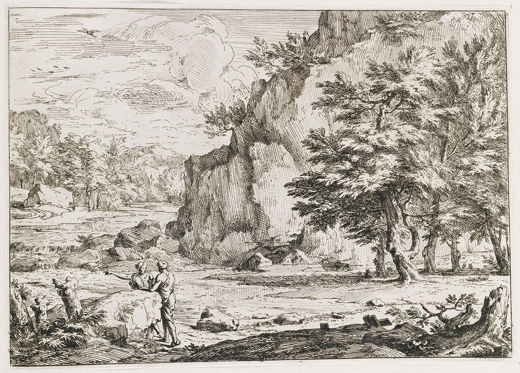 Rocky Landscape With Two Figures