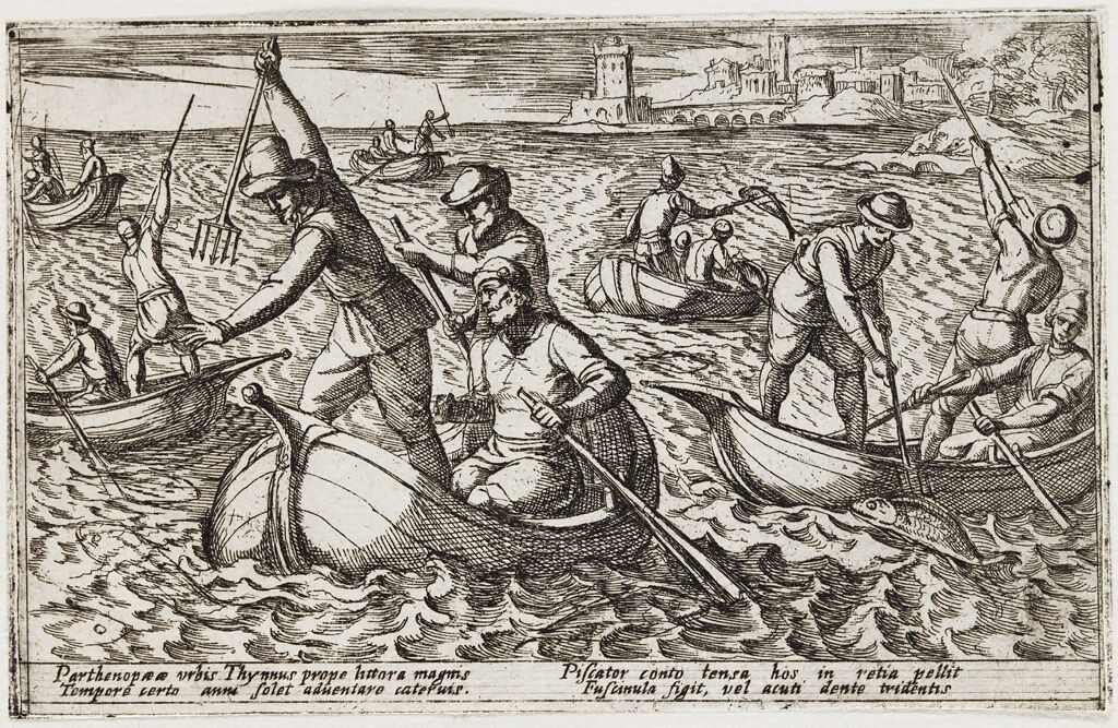 Fishermen Spearing Fish