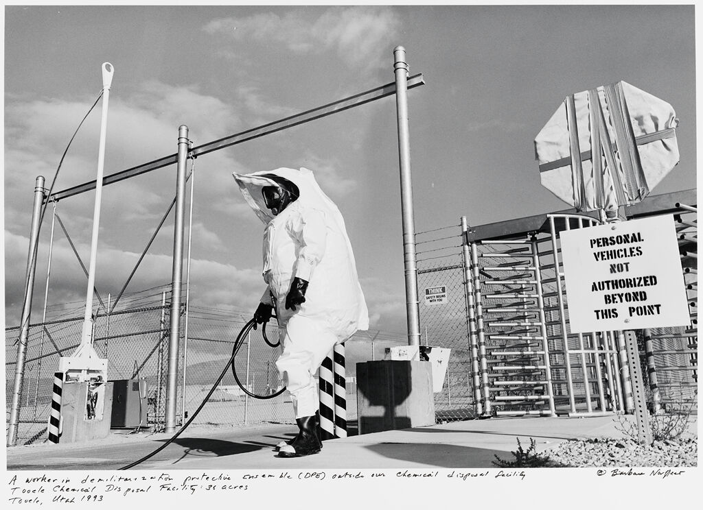 A Worker In Demilitarization Protective Ensemble (Dpe) Outside Our Chemical Disposal Facility, Tooele Chemical Disposal Facility: 36 Acres, Tooele, Ut
