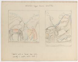 Two Studies Of Life Of St. Francis, After Giotto; Verso: Baptism Of Christ, After El Greco