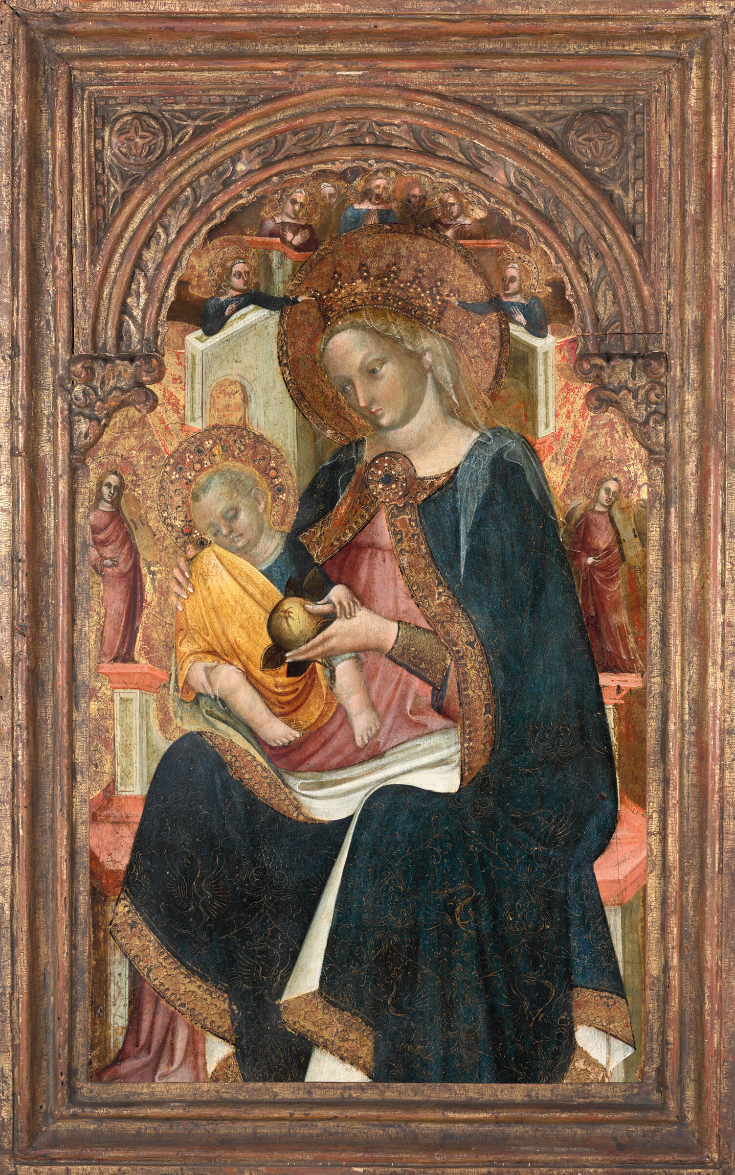 Virgin And Child Enthroned With Eight Angels