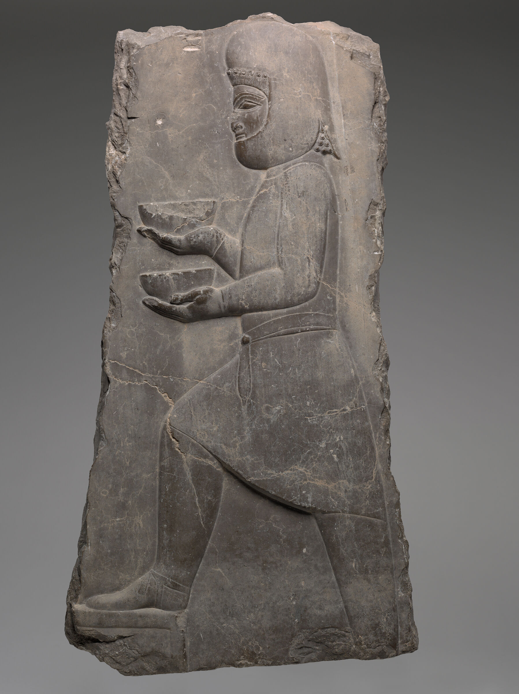 Relief Fragment: Attendant With Bowls