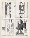 Four boxes in a square, each containing sketches of abstracted steel girders