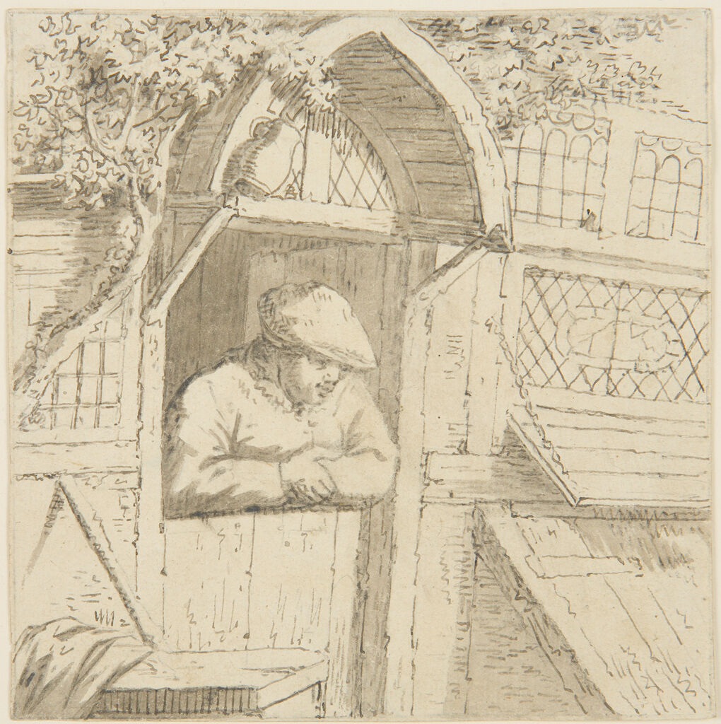 Peasant Leaning On His Doorway, Copy After Adriaen Van Ostade