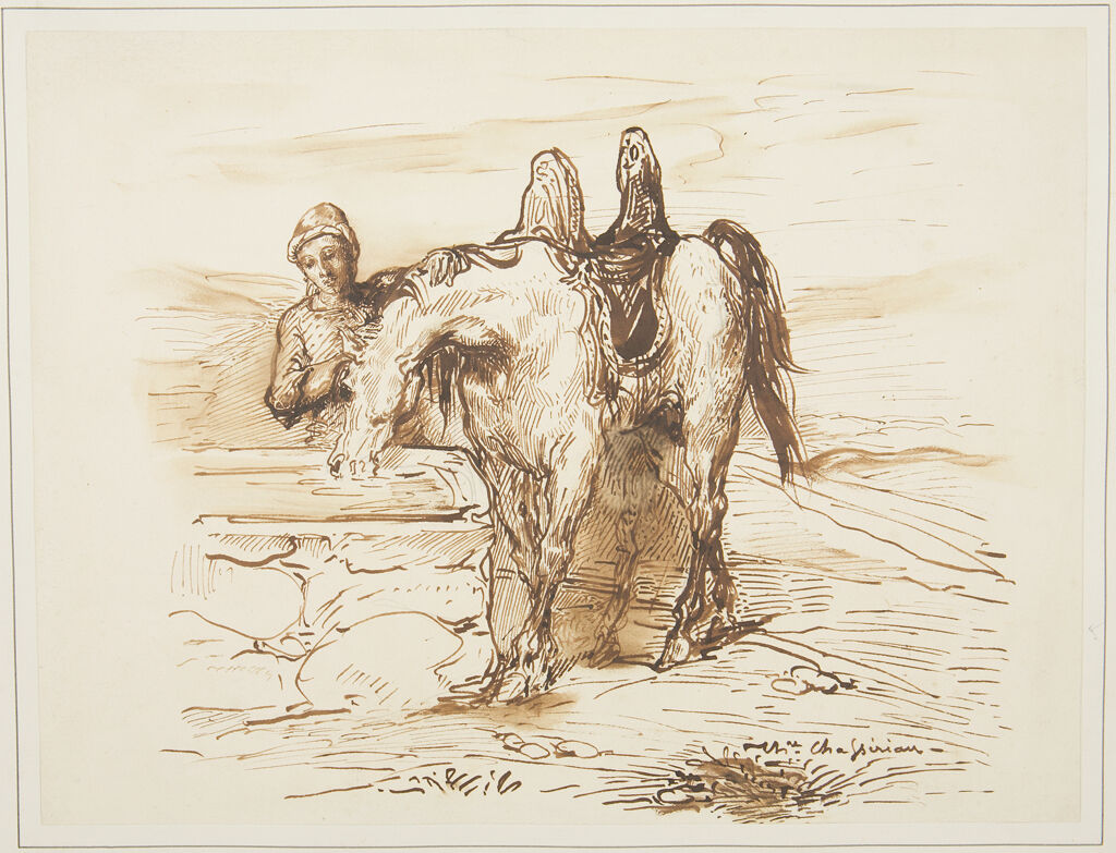 Moor With A Horse At A Fountain