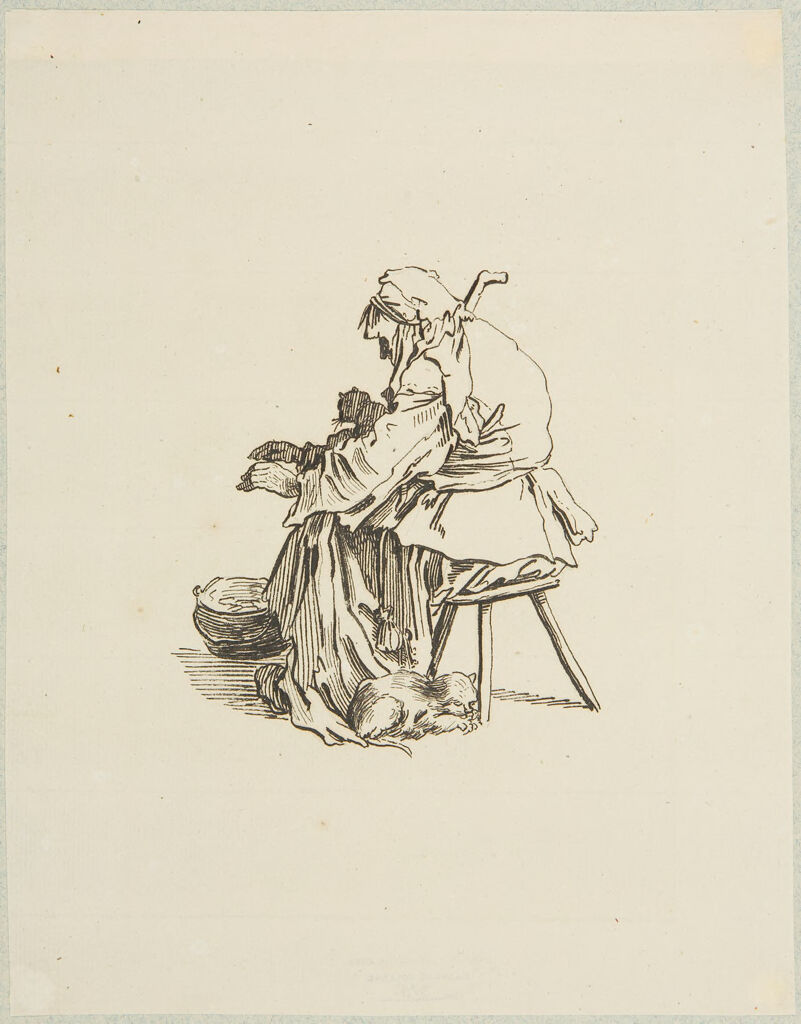 Old Woman With Cats, After Callot