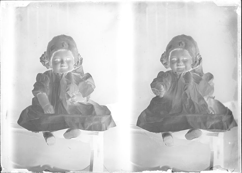 Untitled (Two Portraits Of Baby In Bonnet)