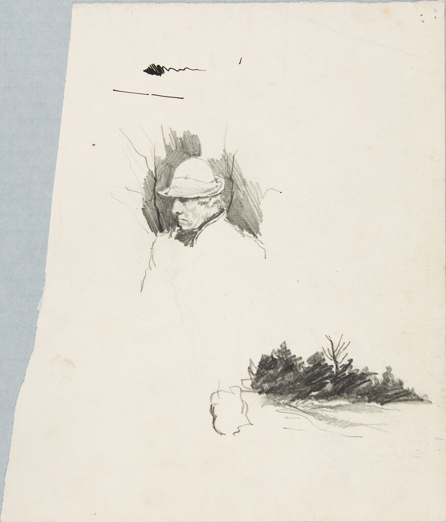 Sketch Of A Man And Sketch Of A Landscape