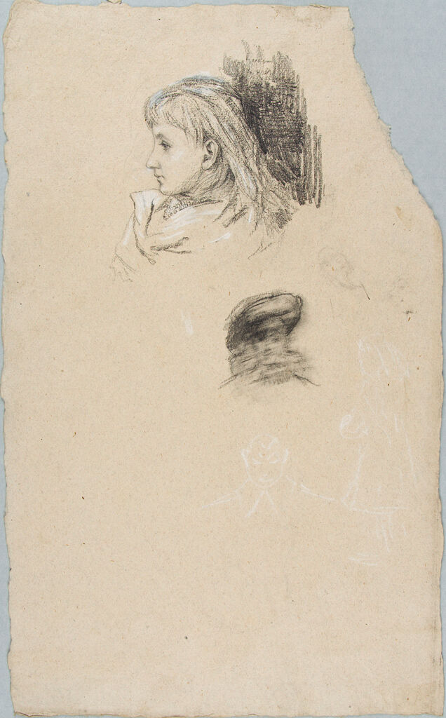 Sketches Of A Girl And A Man's Head
