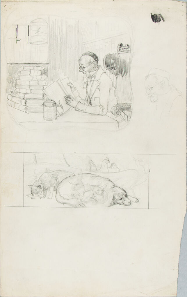 Sketches Of A Reading Man And Of Animals