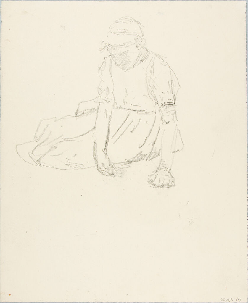 Sketch Of A Seated Woman; Verso: Sketch Of A Human Head
