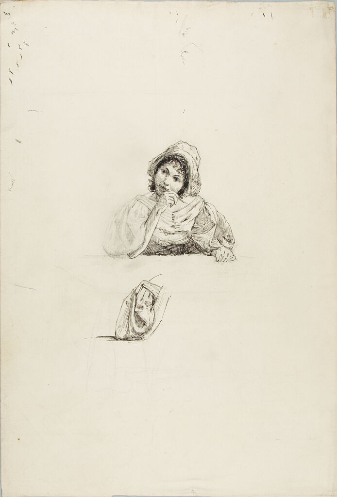 Sketch Of A Woman With A Pen