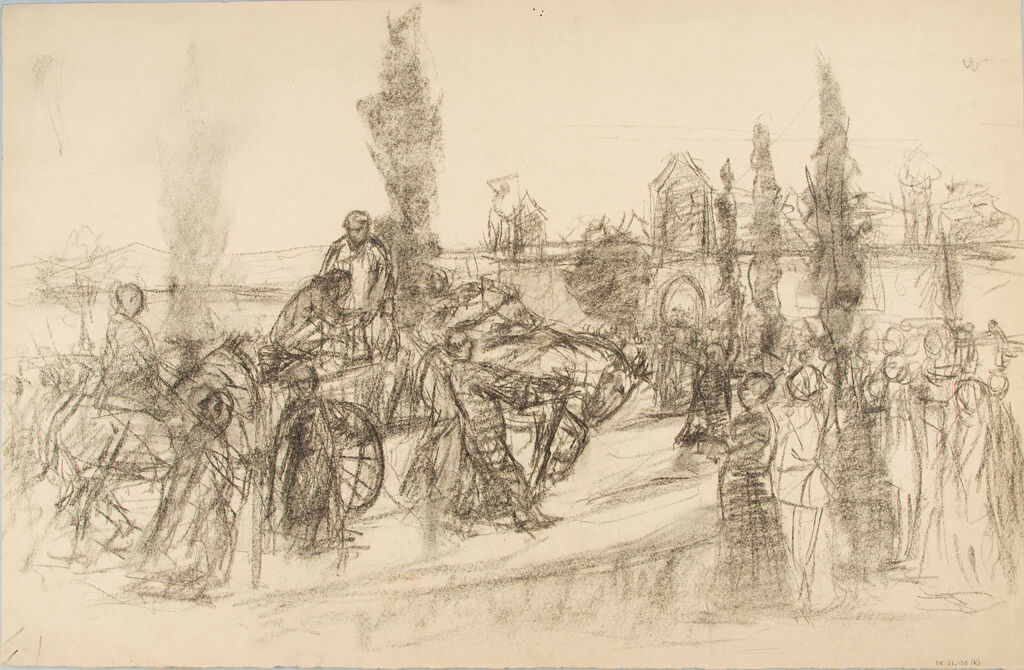 Study Of A Procession Ii; Verso: Study Of Women`s Heads