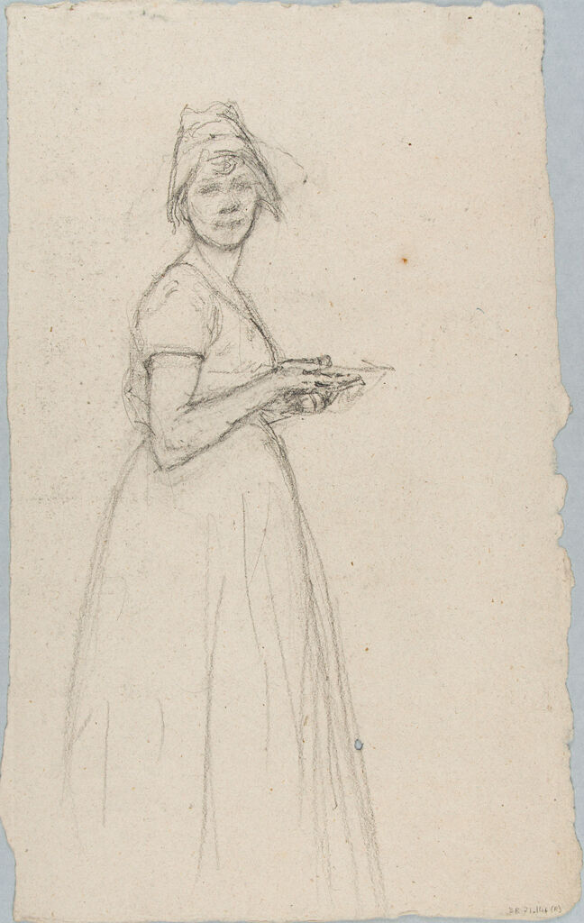 Sketch Of A Woman Holding A Plate; Verso: Sketch Of A Man Holding A Hat