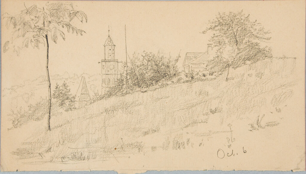 Sketch Of A Landscape With A Tower  (October 6Th)