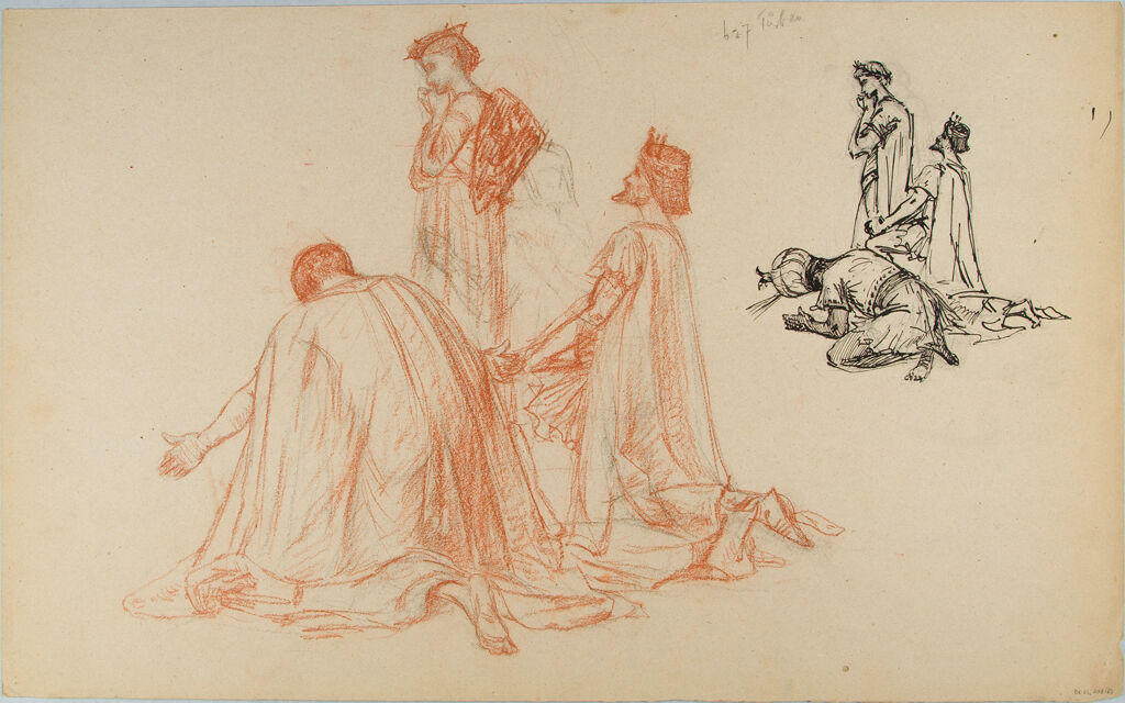Sketches Of The Three Kings; Verso: Sketches Of Male Figures