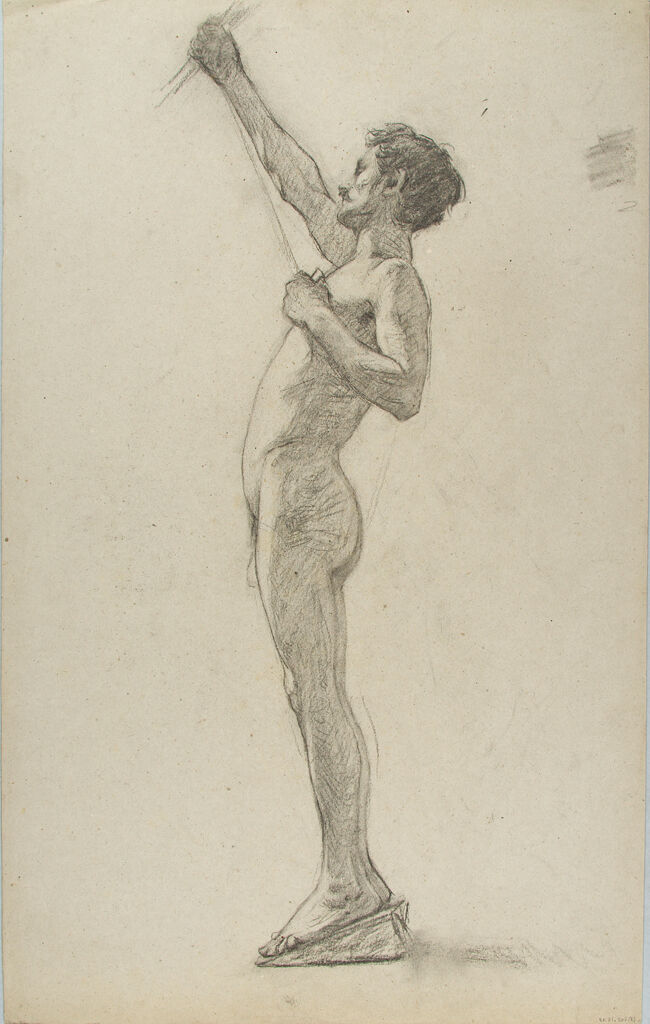 Male Nude Figure Study; Verso: Studies Of Arms