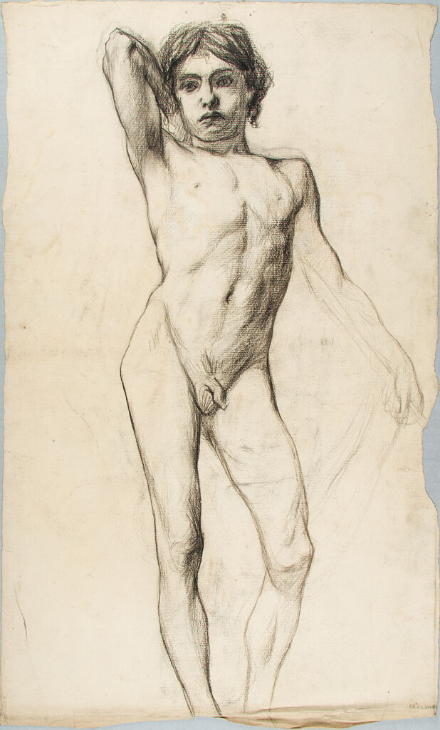 Male Nude Figure Study; Verso: Studies Of Arms And Legs