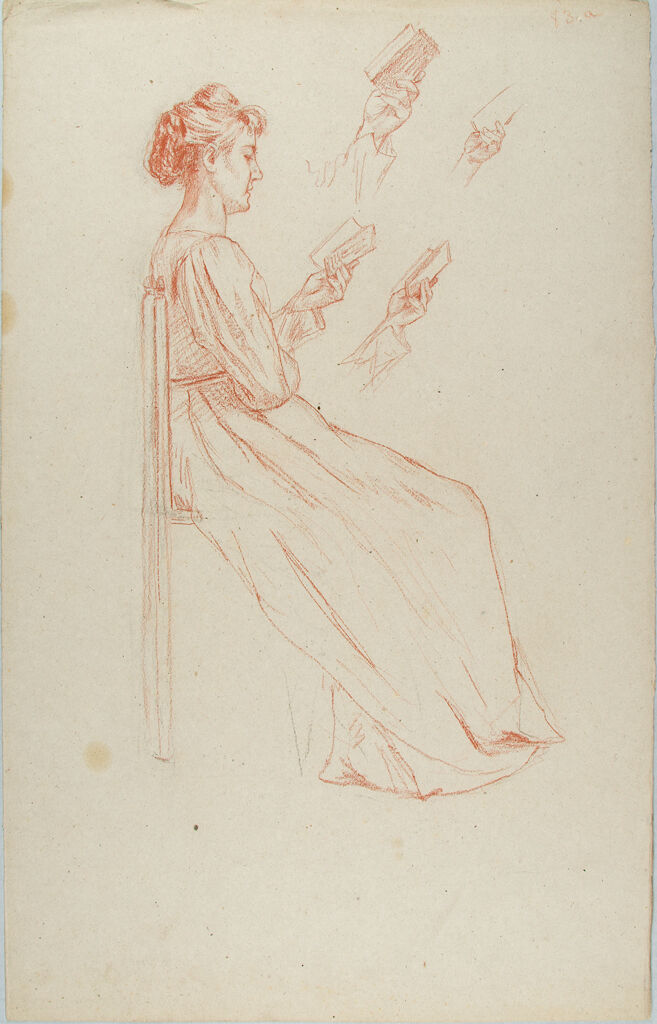 Sketch Of A Woman Reading A Book