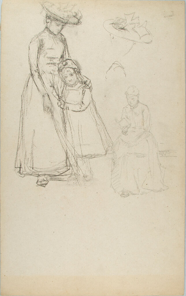 Sketch Of A Seated Woman And Woman And Child