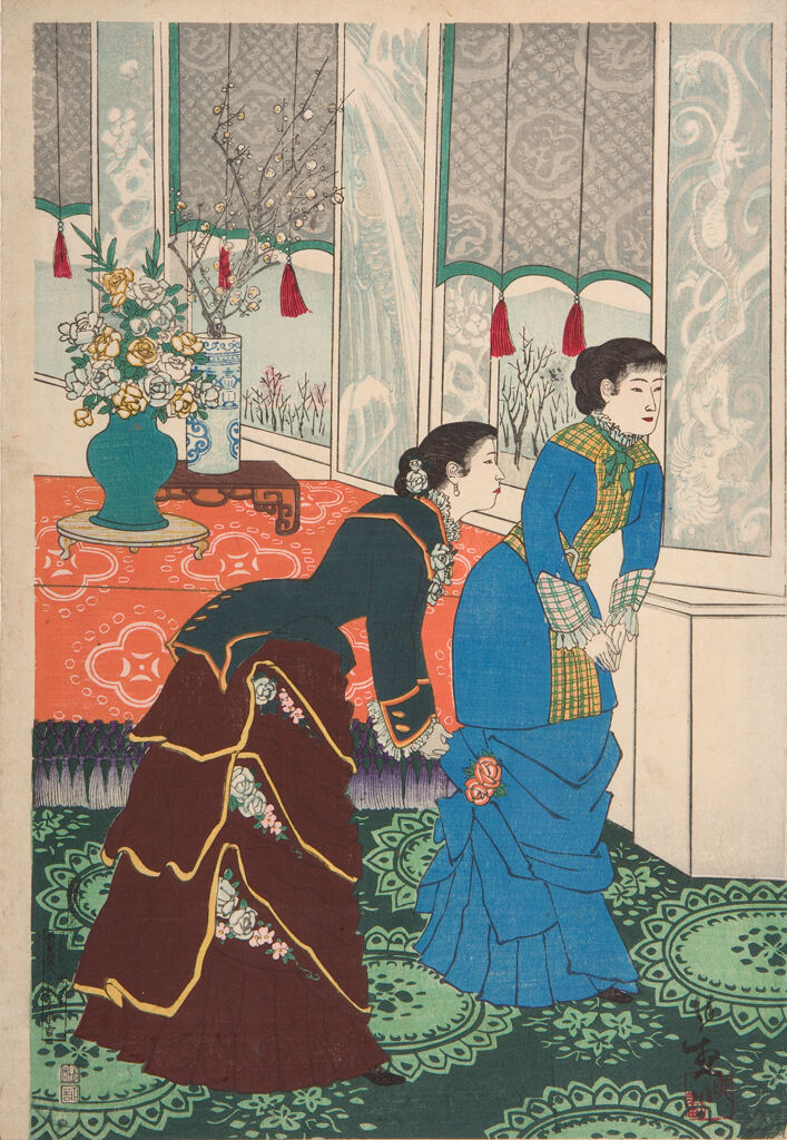 Emperor Meiji And His Consort In The Plum Garden (Miyo Shun'e No Baien)