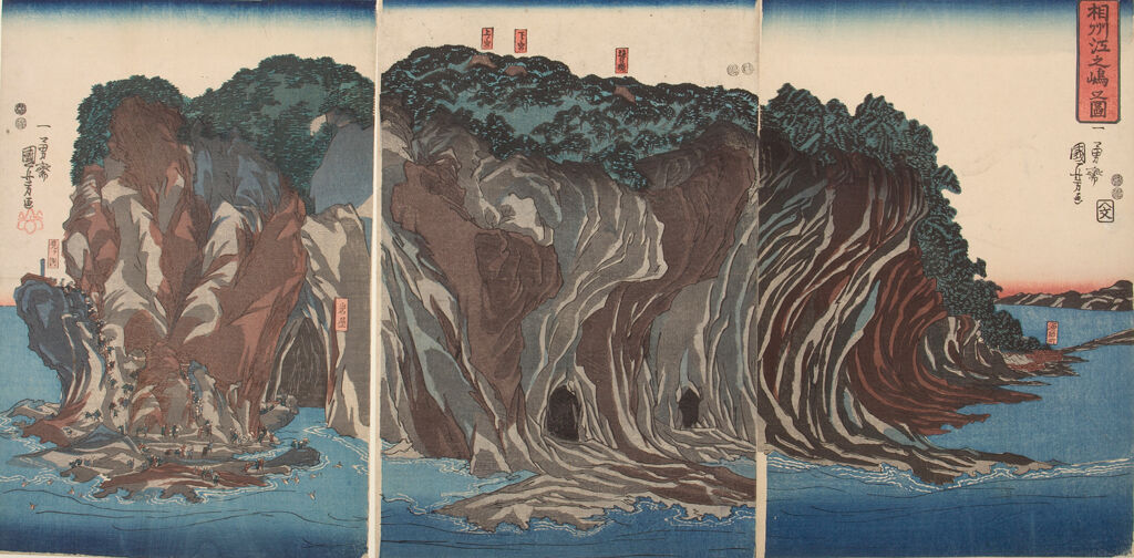 Triptych: Enoshima In Sagami Province (Sōshū Enoshima No Zu)