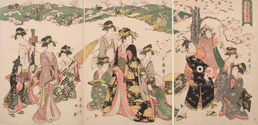 Triptych: Buyō Asukayama Shōkei