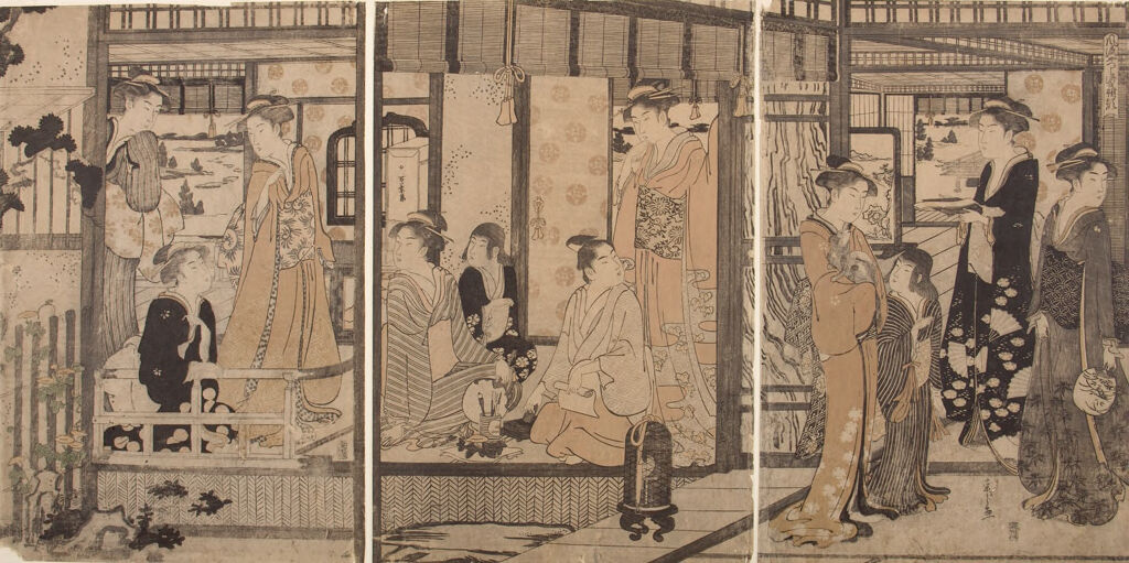 Triptych: Fūryū Yatsushi Genji: Asagao