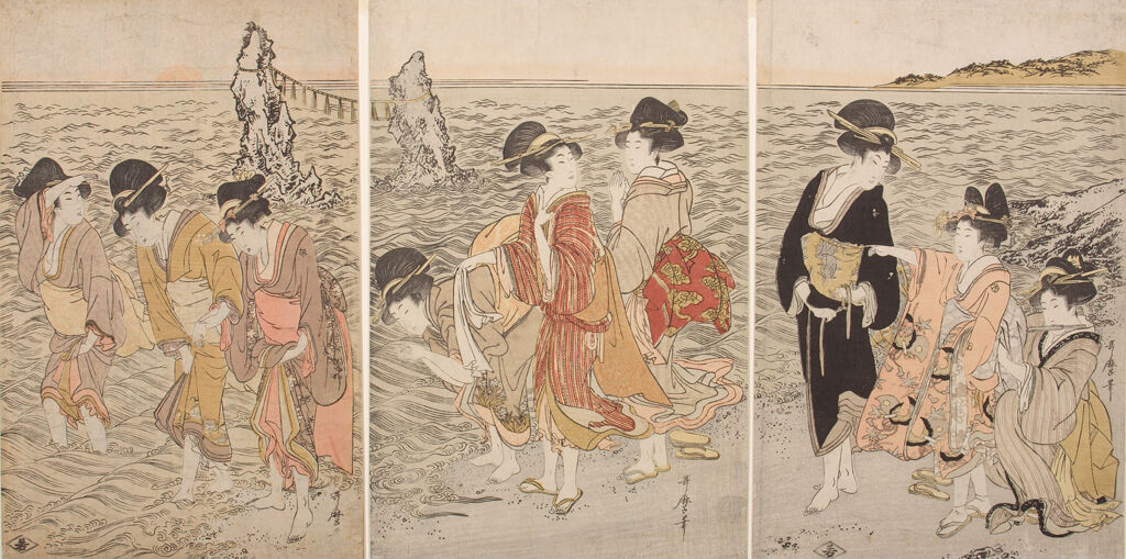 Triptych: Women At The Beach Of Futami-Ga-Ura