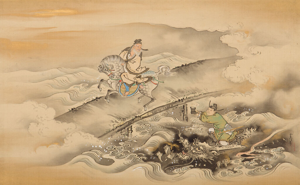 Huang Shigong On Horseback And Zhang Liang On A Dragon