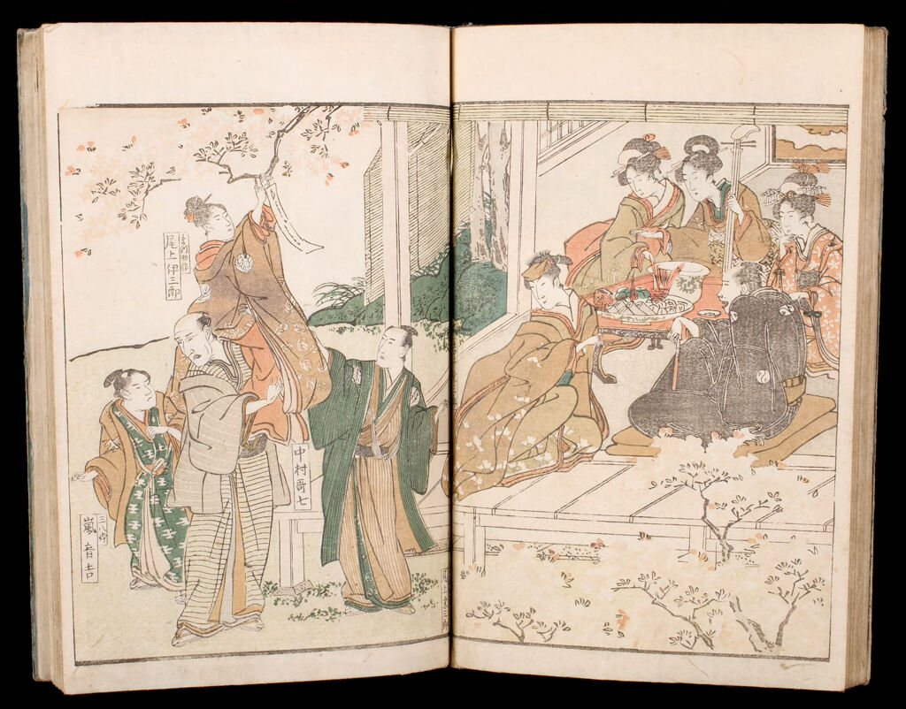 Illustrated Book Of Kabuki Actors And Theater (Yakusha Sankaikyō), 1St Of 2 Volumes